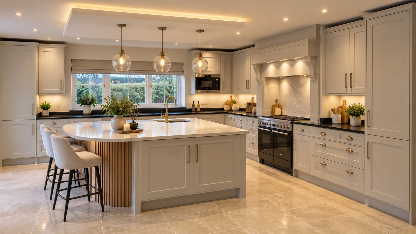 Light shaker kitchen with classic detailing